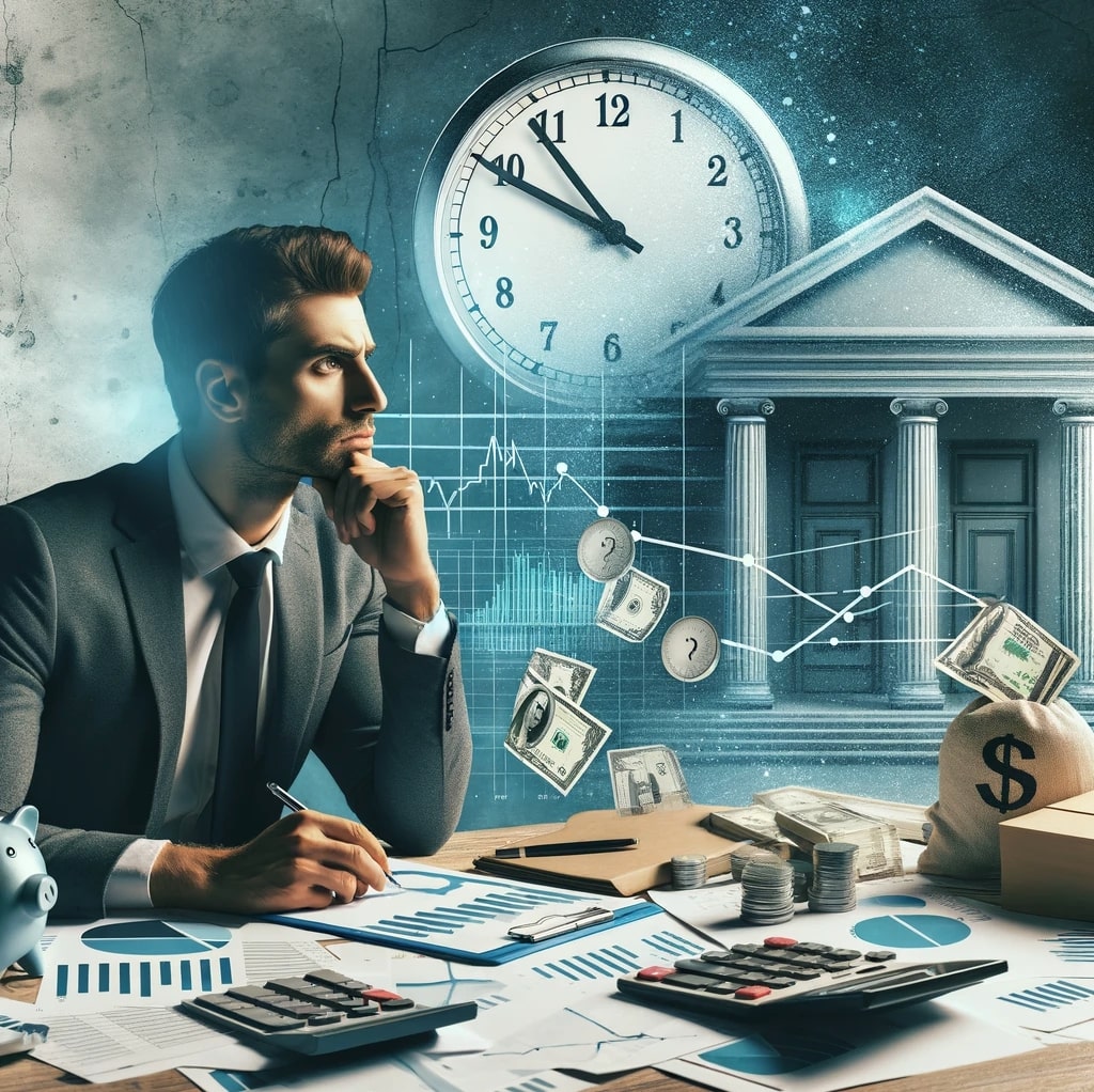 Hombre haciendo cálculos financieros